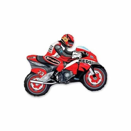 Шар фигура Мотоциклист красный, 80 см