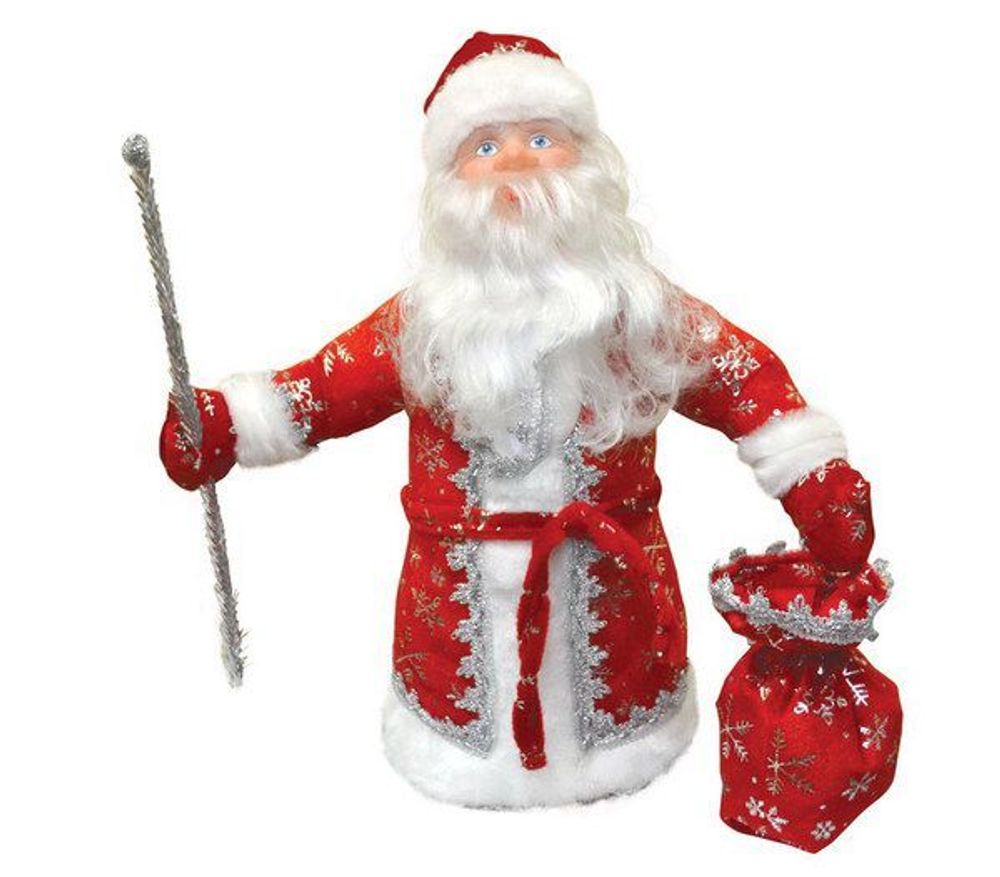 Купить Дед Мороз под елку 40 см, красный в упаковке