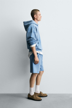 ZARA ХУДИ С КАПЮШОНОМ, ГОЛУБОЙ