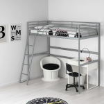Каркас двухярусной кровати - IKEA SVARTA/SVÄRTA/СВЭРТА  ИКЕА, 90x200 см, серебристый
