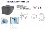 Унитаз с инсталляцией WeltWasser AMBERG 350 + MERZBACH 043 MT-GR + AMBERG RD-BL серый матовый/кнопка черный-хром