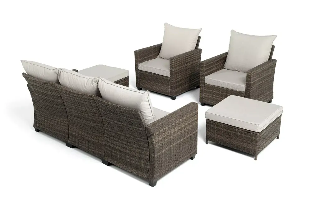 "Бостон" лаунж-зона из искусственного ротанга, цвет коричневый