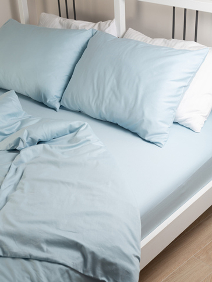 BLOOM Комплект постельного белья, сатин голубой
