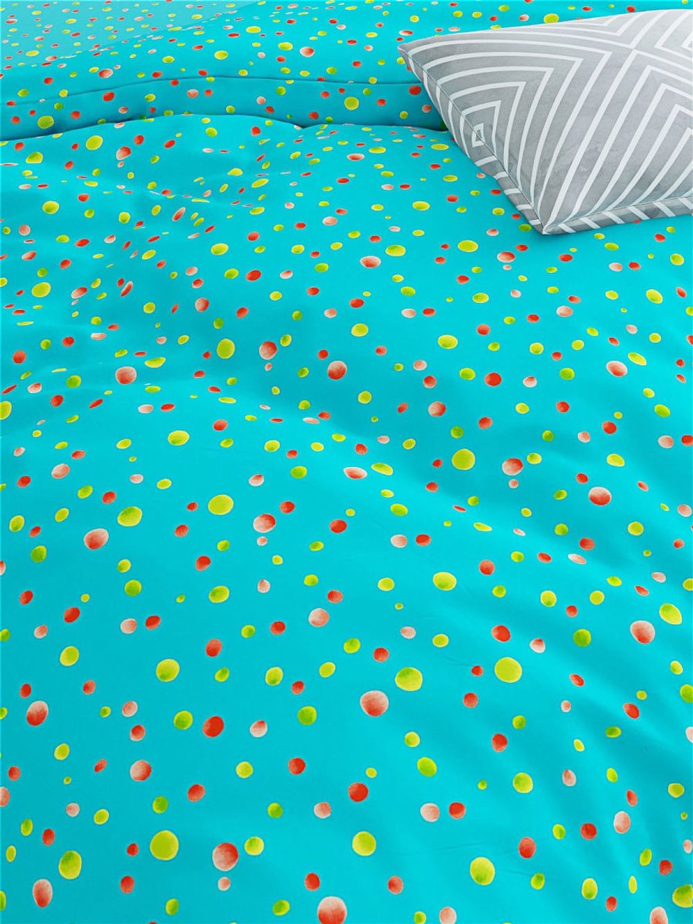 Простынь на резинке Сказка "Акварель на голубом" 120х200 см, перкаль