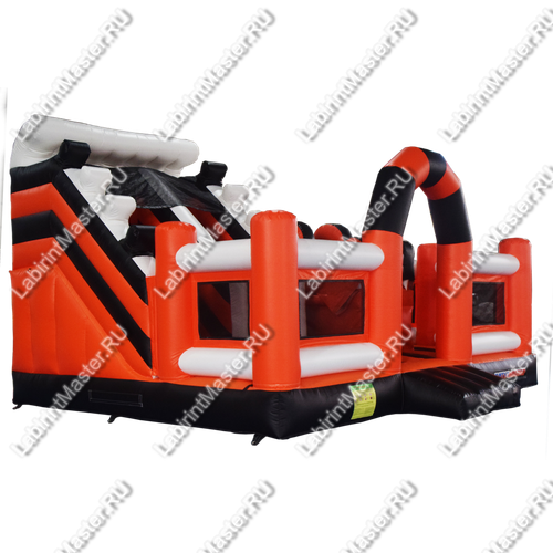 Коммерческий батут "Белый клык" с механизированной головой, 6*5*4 м черно-оранжевый
