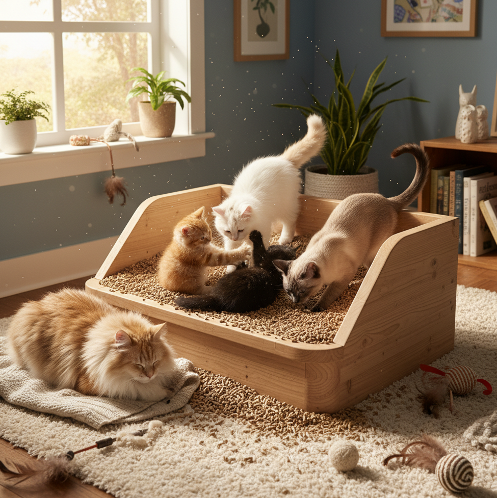 Biomuris Древесный наполнитель (светлый) для кошачьего туалета БиоМурис, 7кг