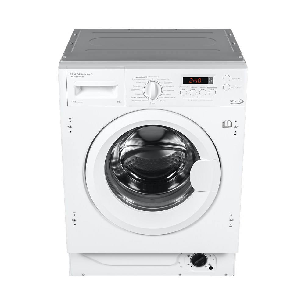 Встраиваемая стиральная машина с сушкой HOMSair WMB1486WH фото 4