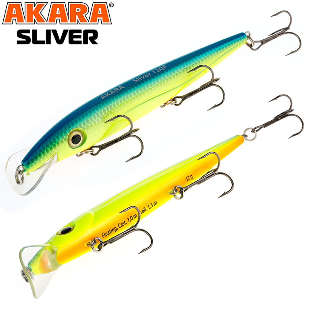 Воблер Akara Sliver 120F 12 гр. (3/7 oz 4,7 in) A31