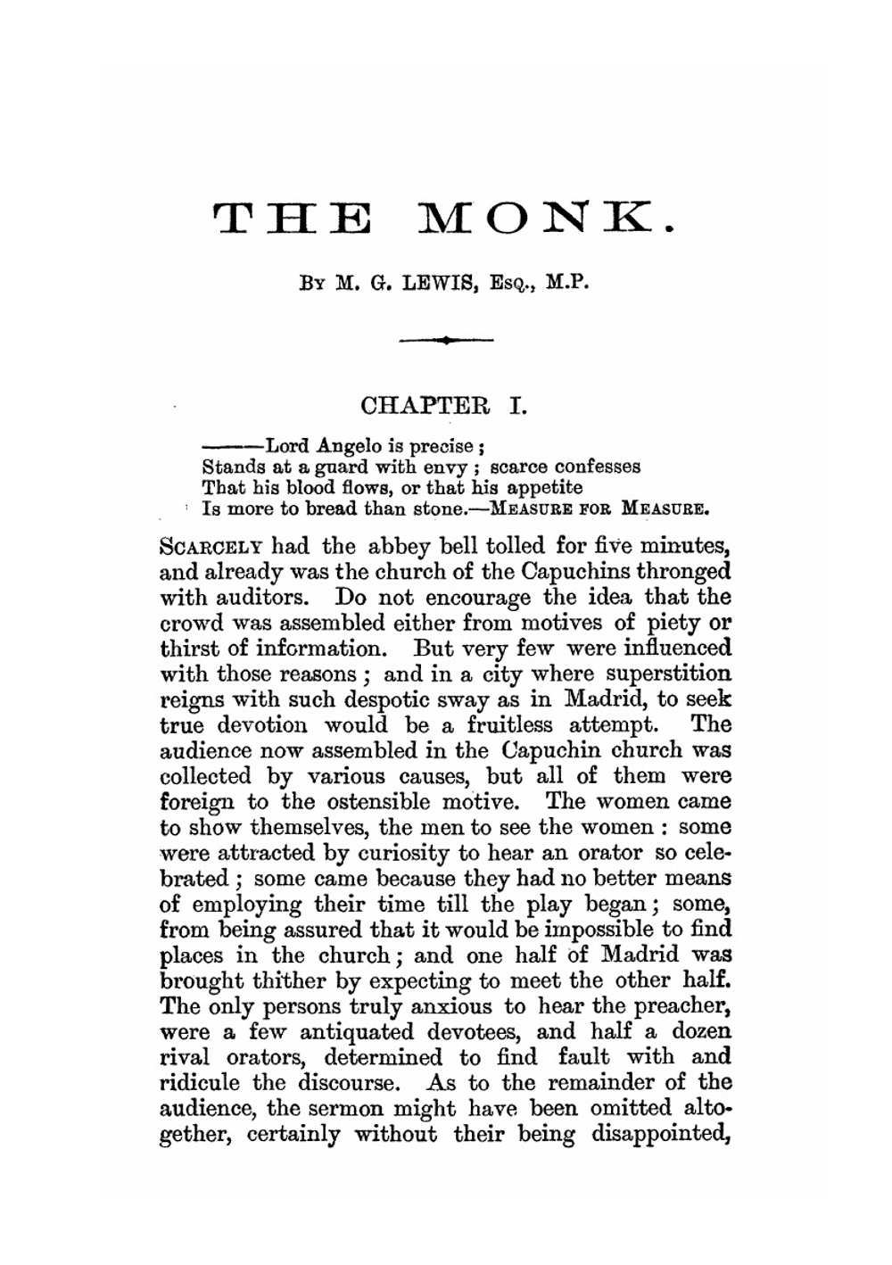 The monk. A romance. Volumes 1-2 | Matthew Gregory Lewis