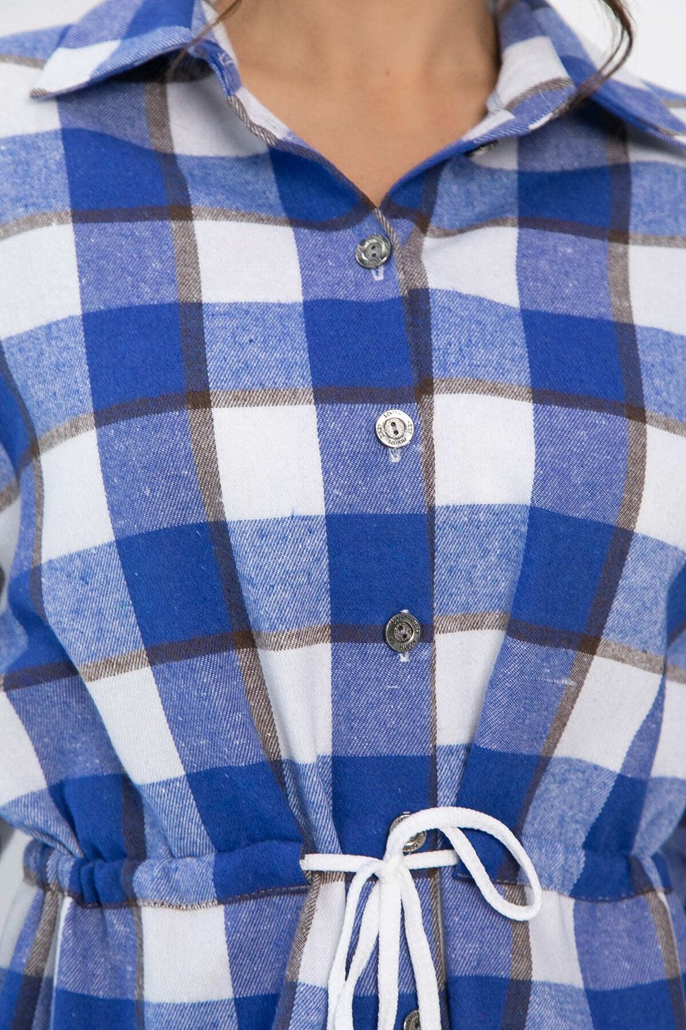 Рубашка хлопковая Джанет (электрик/белая) Б14271-4М LT Collection