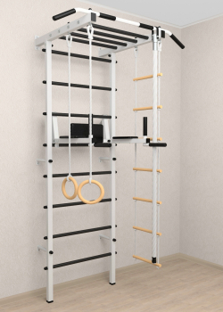 Шведская стенка Sv Pro рукоход 853 (Турник Pro рукоход/Брусья/стойка/Канат/Kольца/Лестница)