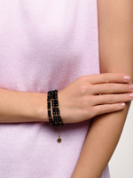 Браслет "Black night" из черного агата Gold