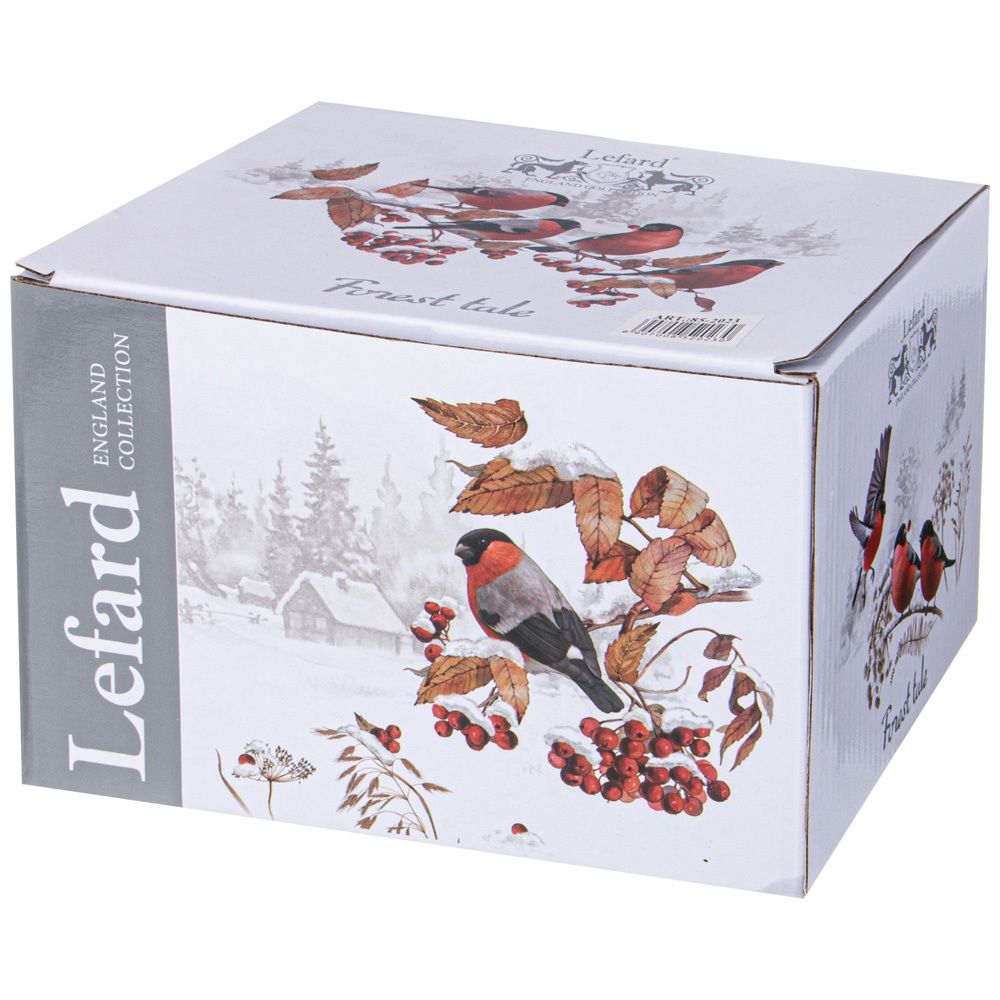 ЧАЙНИК LEFARD "ЛЕСНАЯ СКАЗКА" СНЕГИРИ 930 МЛ НА ДЕРЕВ. ПОДСТАВКЕ (КОР=8ШТ.)