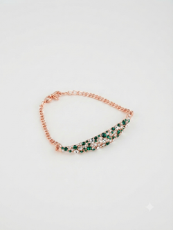Браслет Россыпь из зеленых камней Swarovski
