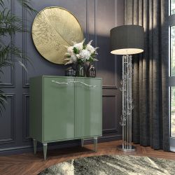 Комод Арт Колор Классик Сильвер с 2 полками Зеленый нефрит