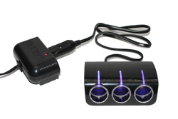 Разветвитель прикуривателя Olesson 1506 12/24V (3 гнезда + предохранитель + подсветка) 120 W