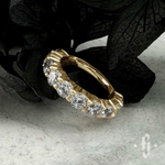 Кликер "Shine" с камнями 2мм - Желтое золото - White CZ