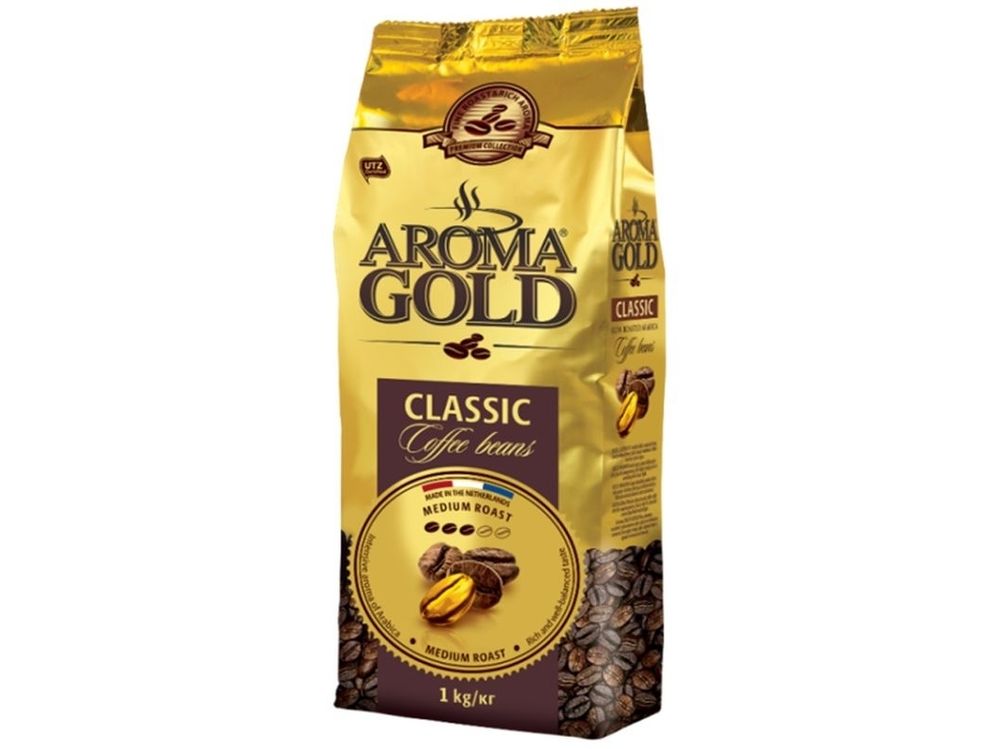 Кофе в зернах Aroma Gold Classic 1 кг, 2 шт