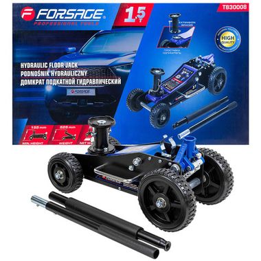 Домкрат подкатной гидравлический 1,5т (h min 155мм, h max 525мм) Forsage F-T830008