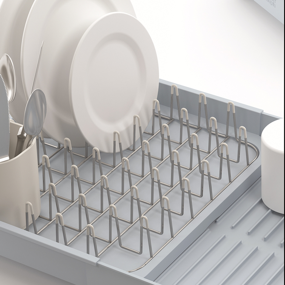 Сушилка для посуды раздвижная extend, голубая