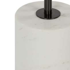 Кофейный столик Brasil 3, Ø45х61 см, белый мрамор, черная сталь