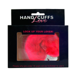 Красные меховые наручники Love с ключиками (Цвет: красный)