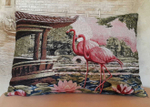 Декоративный гобеленовый чехол для интерьерной подушки  Розовый фламинго  50*70