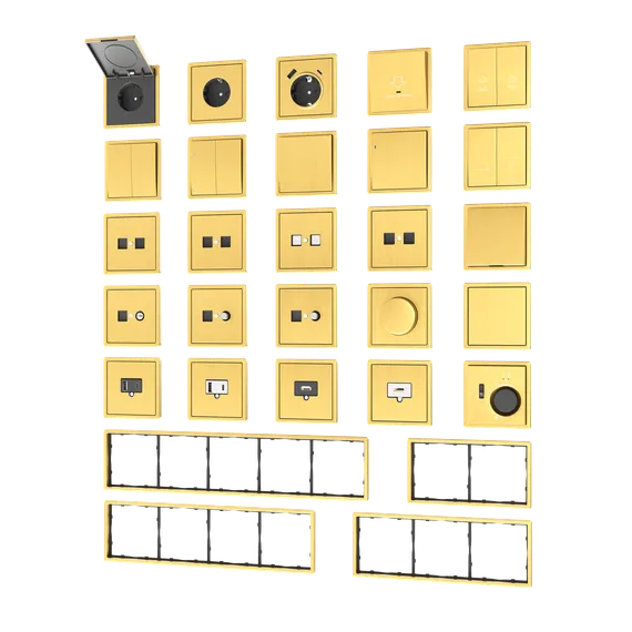 Donel R98 METAL матовое золото накладка для розетки Schuko с зарядным устройством USB A+C.