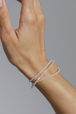 Цепочка "Memo about Moon" тонкая из лунного камня с удлинителем 47-54 см