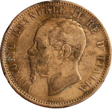 10 чентезимо 1866 Италия (Отметка монетного двора: "M" - Милан)