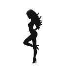 Топпер черный силуэт куклы h19 см