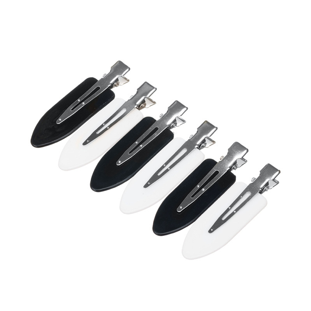 Зажим "Лепесток" Dewal CL2603white/black, 6 см, 6 шт/уп