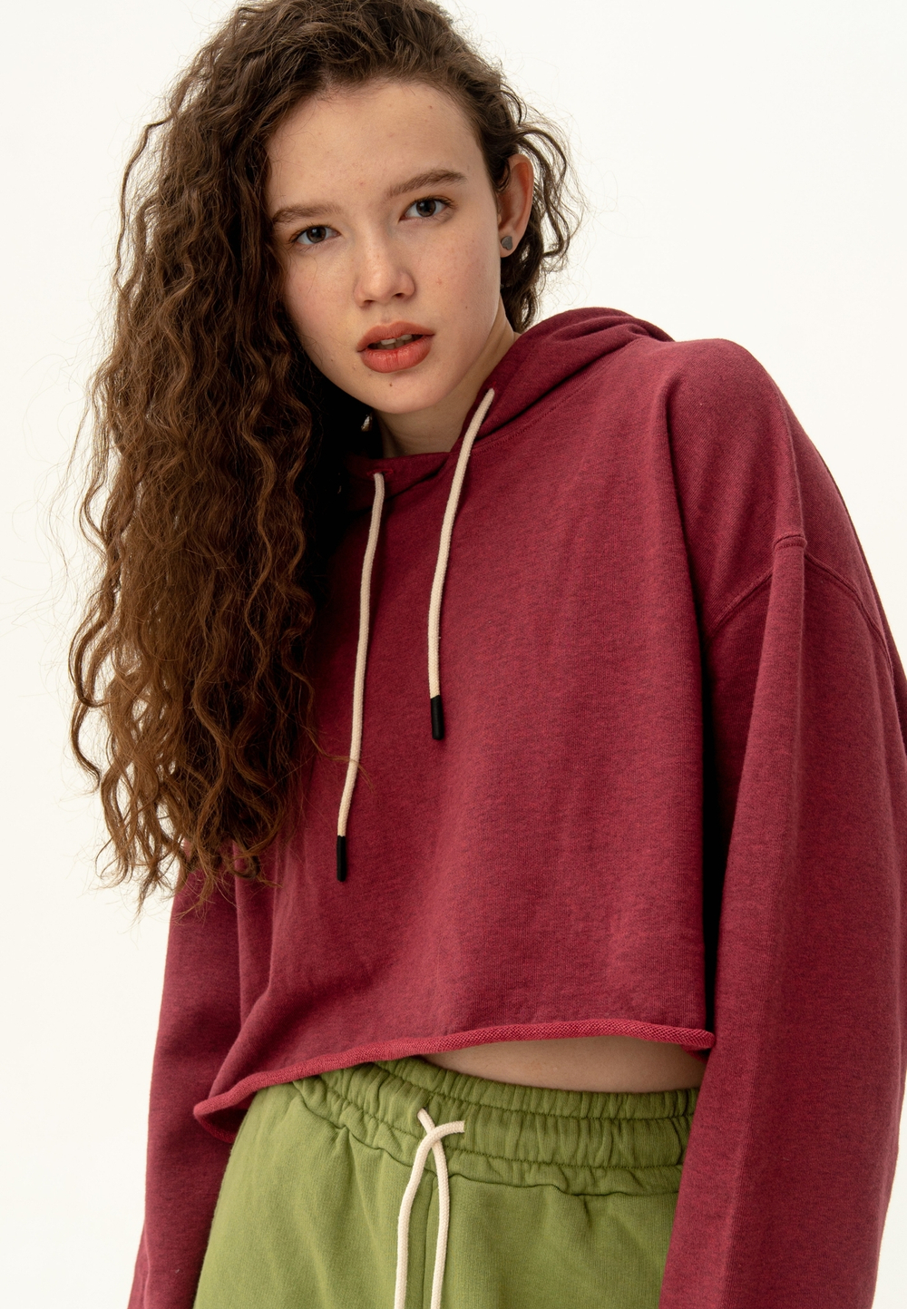 Худи Bowery NYC укороченное оверсайз Ruby