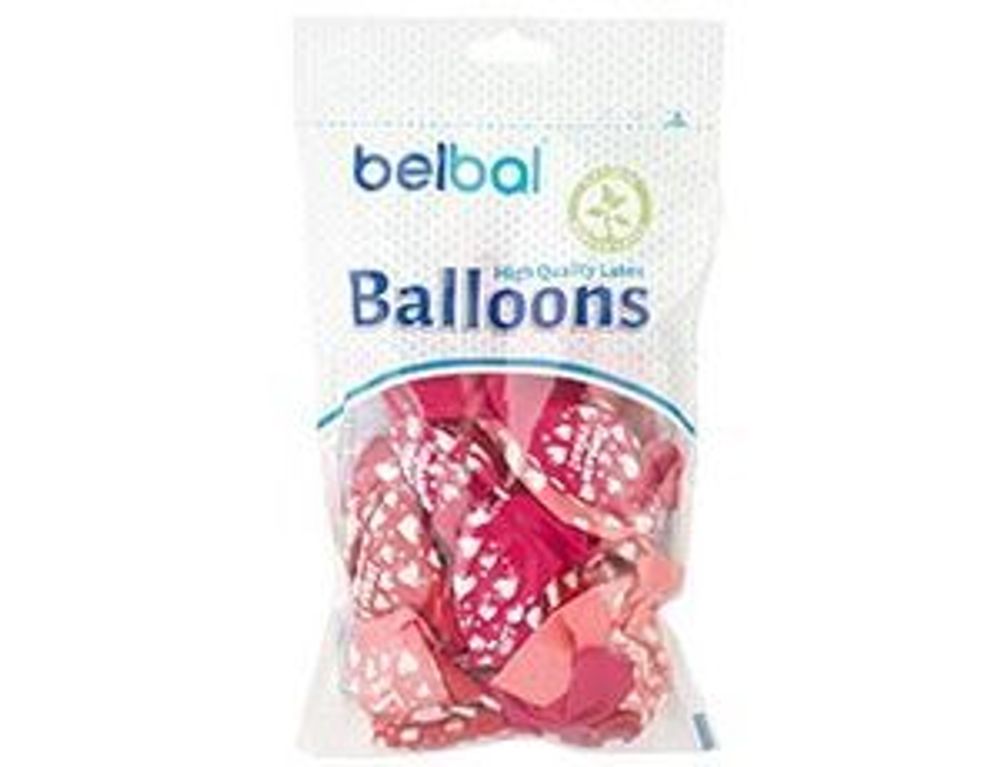 Шар (14"/36 см) Шелкография пастель Люблю Тебя сердц 25 шт.