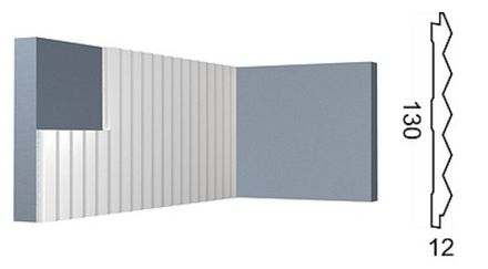 Стеновая панель Контур под покраску, 130x12 мм