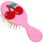 Расческа массажная детская «МИЛА», вишенки, цвет розовый, 14*5,5см (блистер)