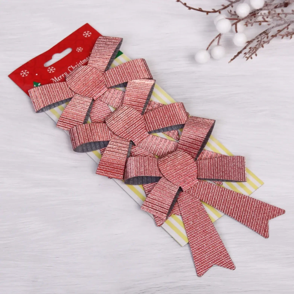 Бант на ёлку «Благородство» 9*11 см (набор 3 шт), Бордовый