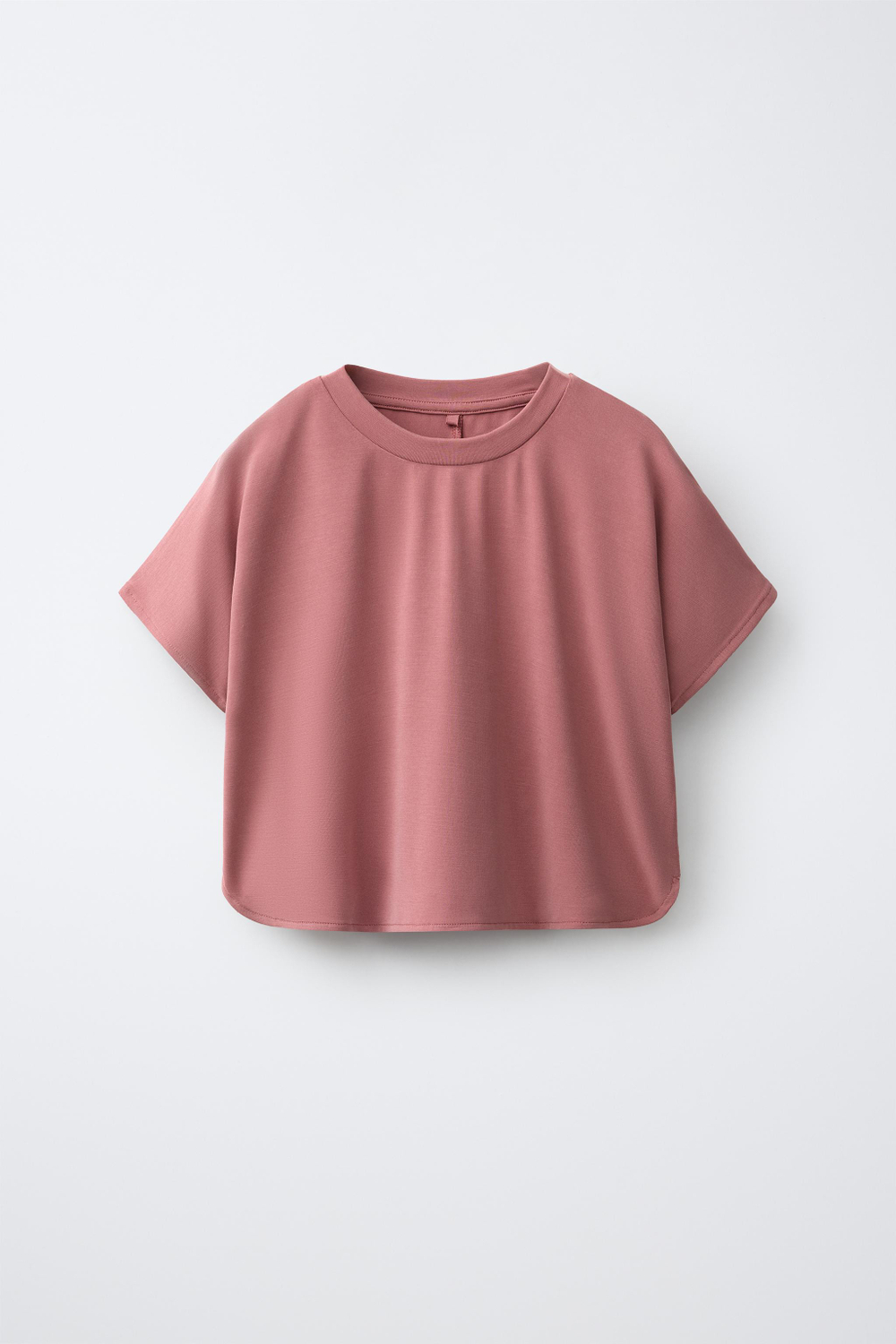 ZARA СПОРТИВНАЯ ФУТБОЛКА СВОБОДНОГО КРОЯ, ПУДРОВО-РОЗОВЫЙ