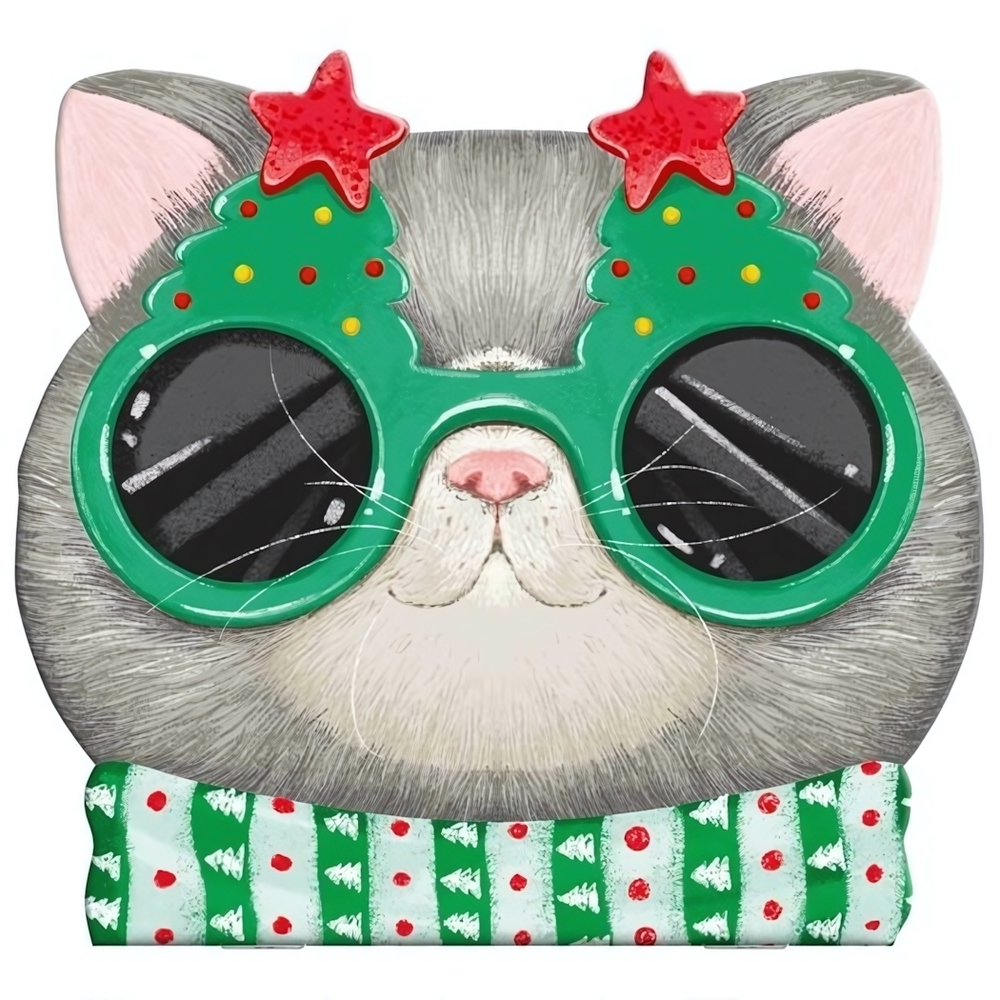 Блокнот НОВОГОДНИЙ СЕРЫЙ КОТ 12*11,7 см 30л