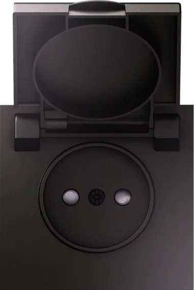 Donel S08 мокко накладка для розетки без заземления, с крышкой, 16A 250 В~, серия DB