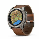 Смарт-часы Garmin Fenix 8 Amoled 51 мм Sapphire Titanium, коричневый ремешок натуральная кожа, 010-02905-40