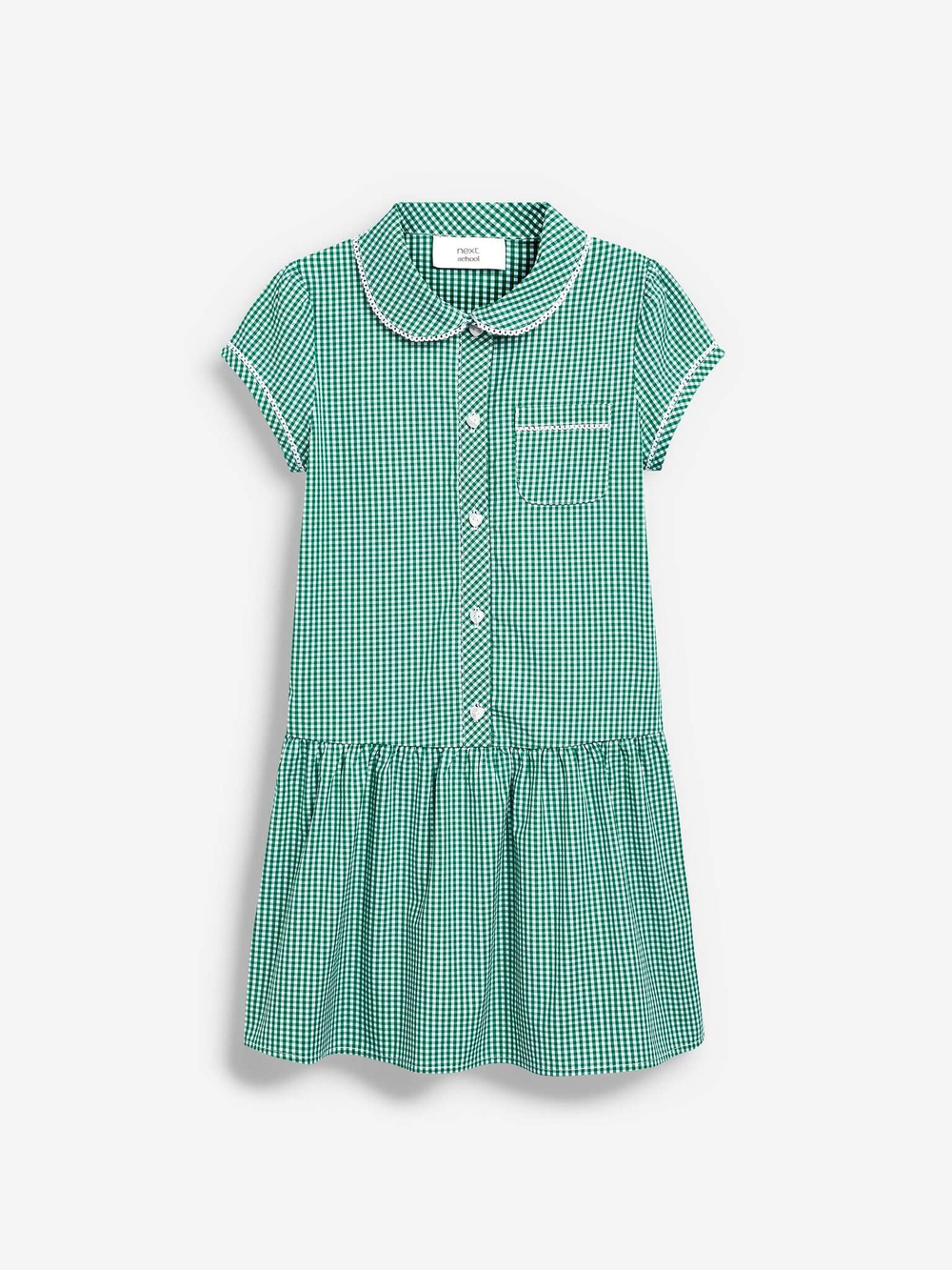 Платье школьное для девочки Next 144-354, Белый, Зеленый