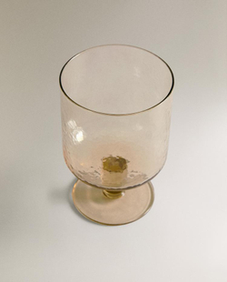 ZARA HOME СТЕКЛЯННЫЙ БОКАЛ ДЛЯ ВИНА, КАРАМЕЛЬНЫЙ
