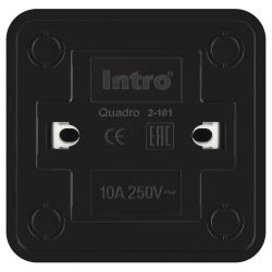 Выключатель Intro Quadro 2-101-05 10А-250В IP20 ОУ антрацит | Intro Quadro