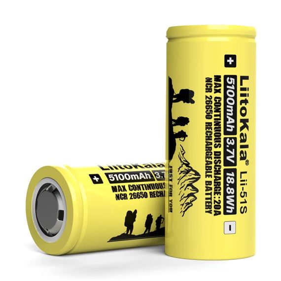 Аккумулятор Li-Ion LiitoKala Lii-51S 26650 5100 mA/h c защитой PCB