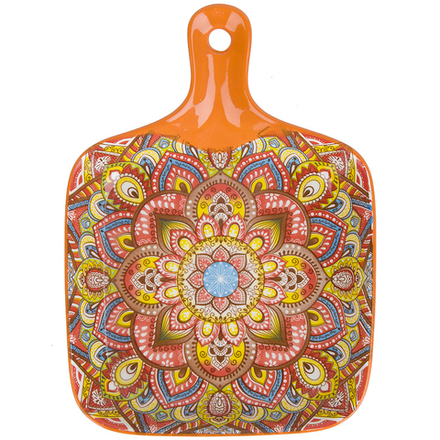 Блюдо с ручкой " " (оранжевый) 23х14,5см (min9) (транспортная упаковка)