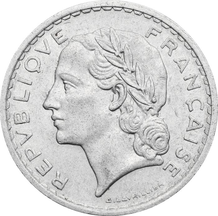5 франков 1945-1952 Франция XF