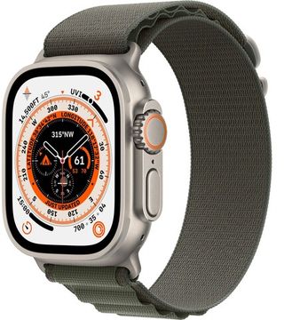 Apple Watch Ultra GPS + Cellular, 49 мм, корпус из титана, ремешок Alpine зеленого цвета, размер M