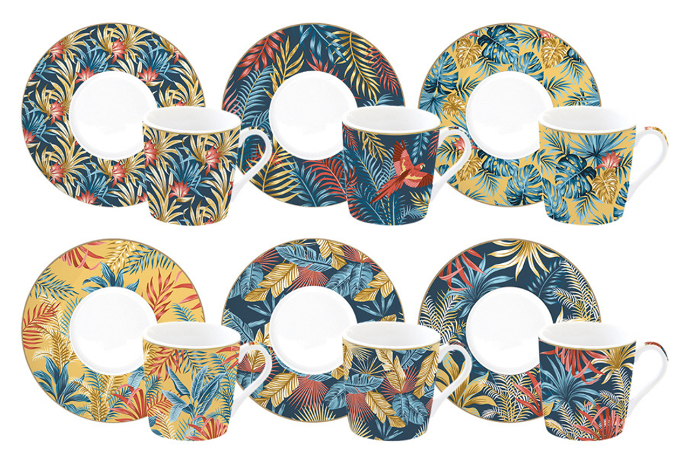 Набор чашек 6шт 0.1л Easy Life Экватор с блюдцами