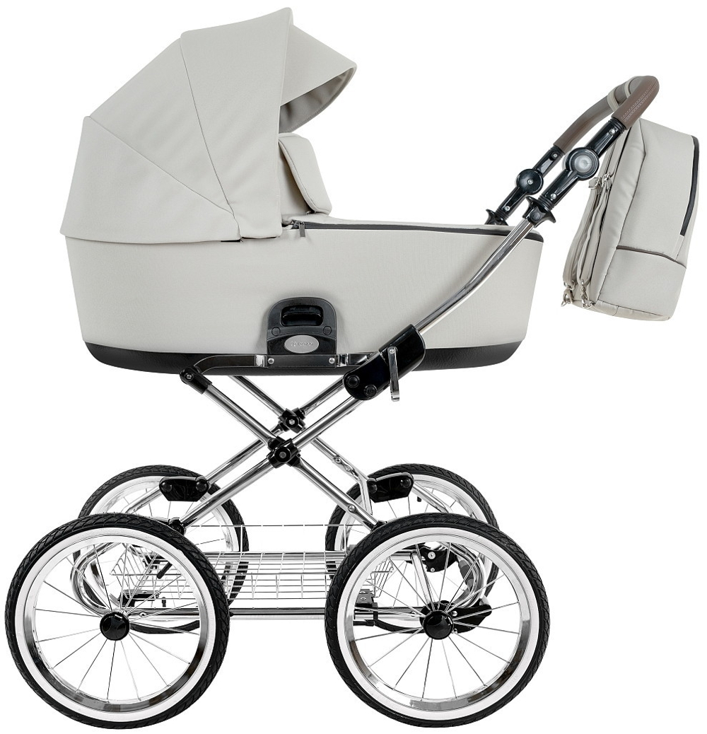 Детская коляска Roan Bass Next Classic d14 2.0 3 в 1 с автокреслом Pituso Baesa Pro Black BSNC/94/2 Marzipan/Black/руч.Cappuccino